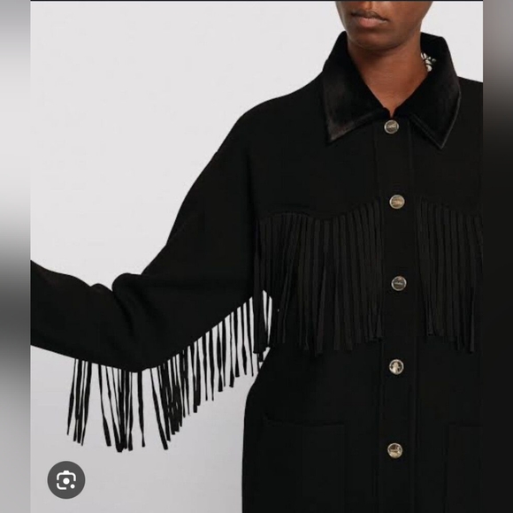 Sandro Music Fringe Shirt Jacket Size 1 Small (see measurements) - Picture 1 of 15
